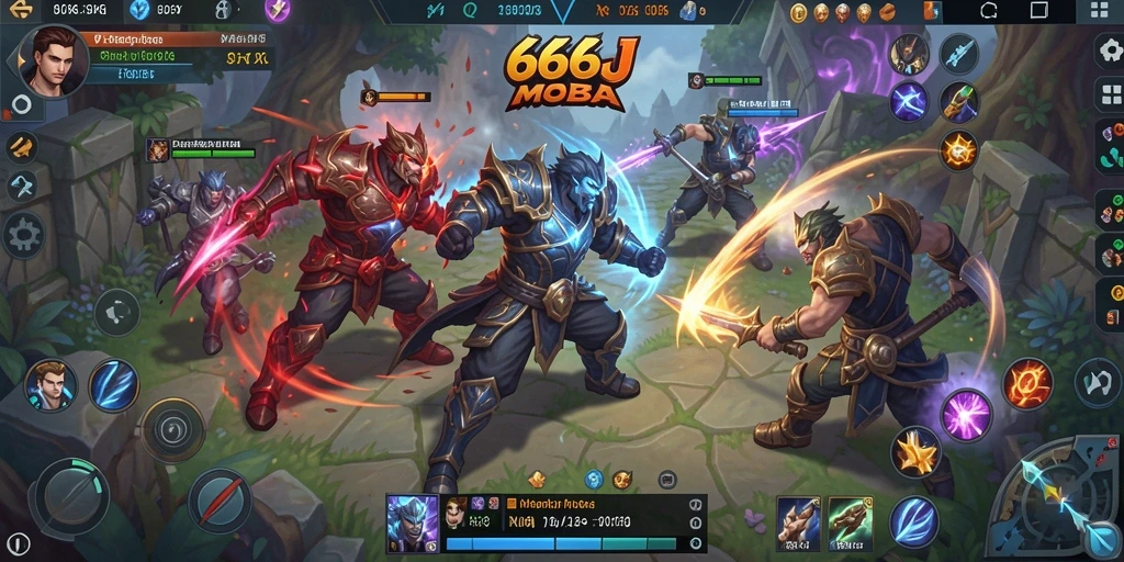 Gameplay seru di pertandingan 666J MOBA.