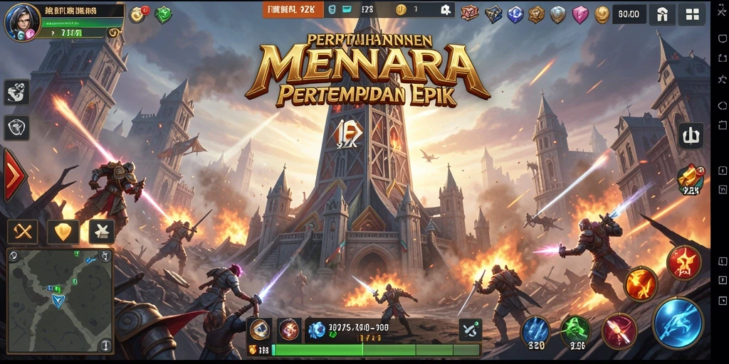 Screenshot gameplay 9ZK dengan aksi Tower Defense yang seru.
