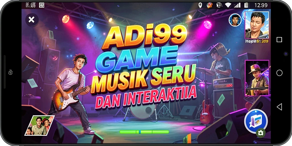Tampilan gameplay seru dalam ADI99 dengan irama musik yang menggugah.