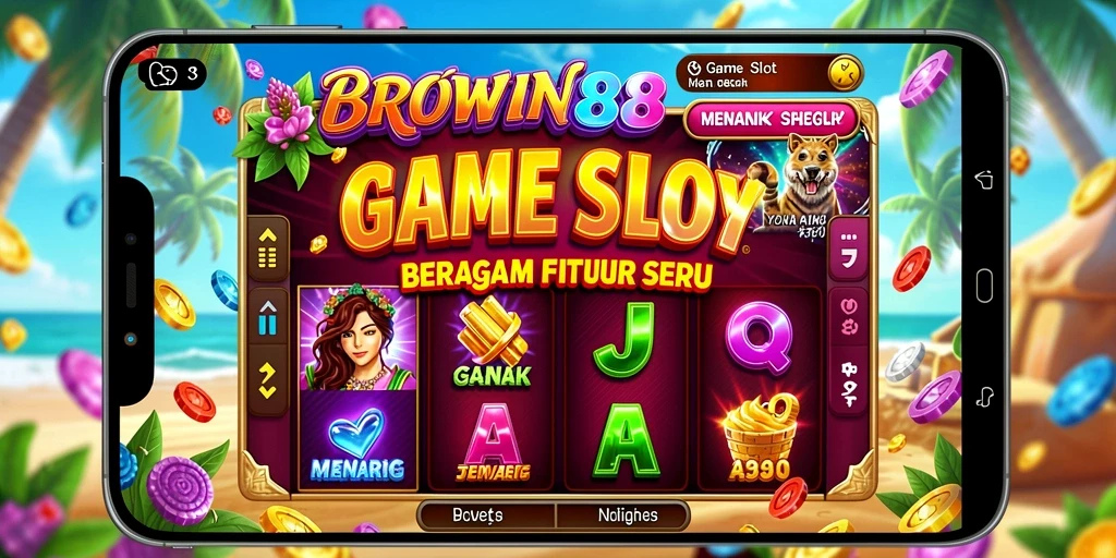 Tampilan gameplay BROWIN88 yang mengasyikkan dengan berbagai tema slot.