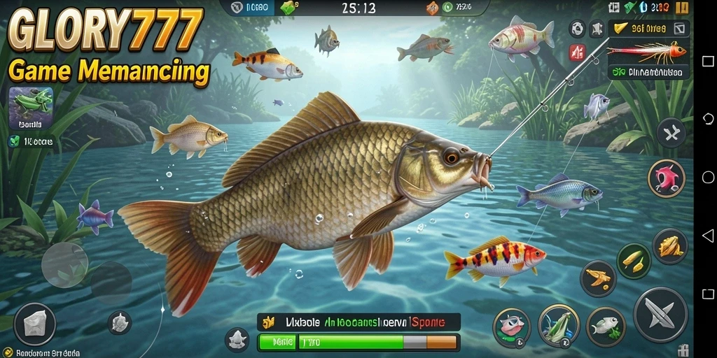 Tampilan gameplay GLORY777 dengan suasana memancing yang menarik.