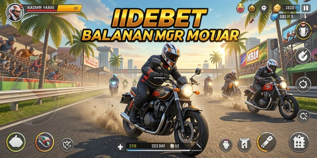 Gameplay seru balapan motor di berbagai lintasan menantang.