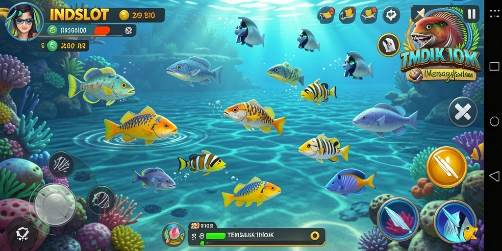 Tampilan aksi seru dalam gameplay Tembak Ikan INDSLOT.