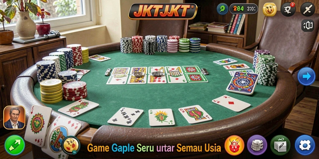 Gameplay seru JKTJKT yang membawa kesan Gaple nyata.