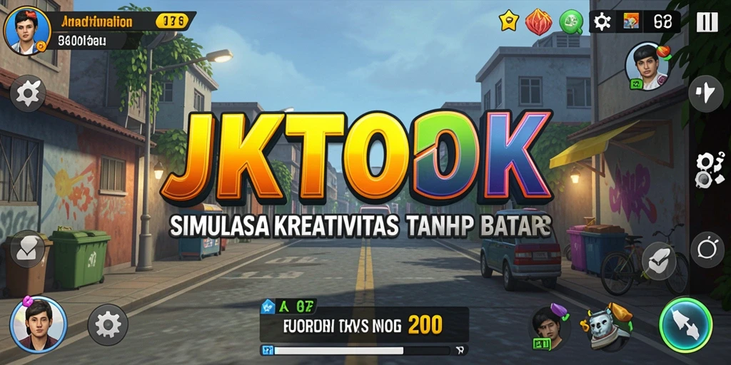 Screenshot gameplay JKTOK yang menunjukkan tingkat kreativitas tinggi.