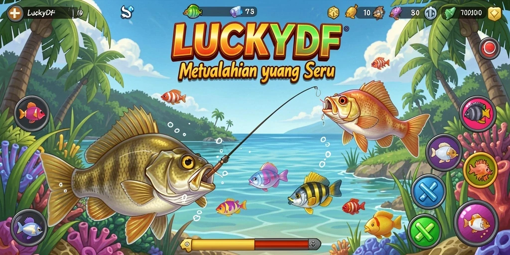 Gameplay menakjubkan LUCKYDF dengan pengalaman memancing yang seru.
